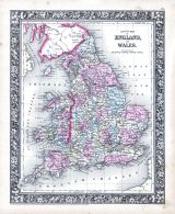 England and Wales, World Atlas 1864 Mitchells New General Atlas